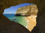 view through a cave