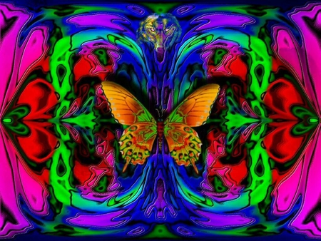 MIND OF THE BUTTERFLY - butterfly, abstract, mind, trippy