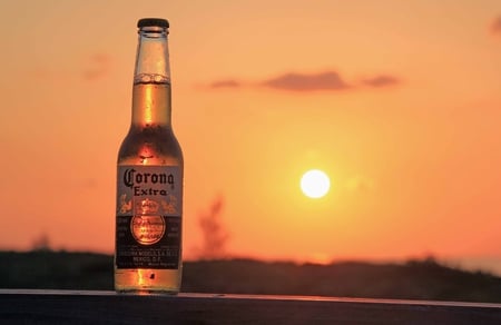 End of the day - beer, sunset, corona, cold, sun