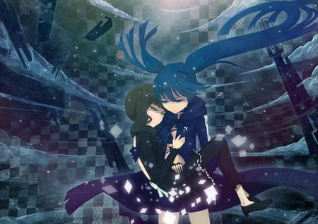 Is this the end? - tears, girl, scar, takanashi yomi, long hair, kuroi mato, cool, anime, black rock shooter