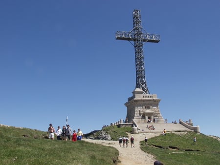 HEROES CROSS, CARAIMAN, ROMANIA - cross, caraiman, mountain, romania