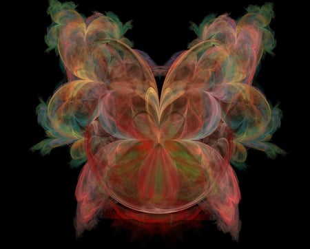 Pretty colours - fractal, butterfly, abstract, colours, pink, red, colourful