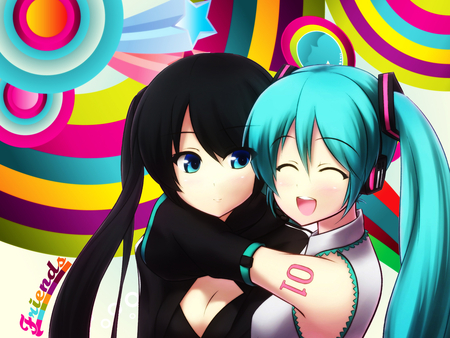 Friends - black rock shooter, hatsune miku, anime, volcaloid