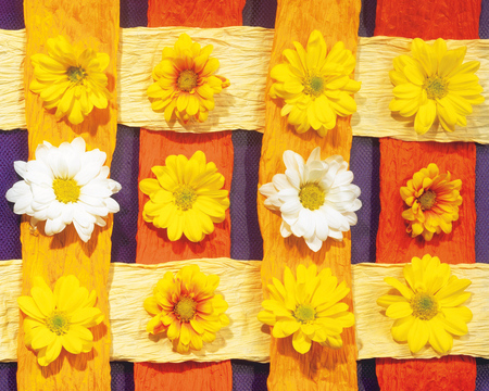 flower mat - flowers, blooms, yellow, pretty