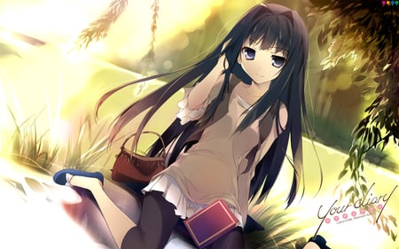 Ayase Sayuki - blush, cute, sweet, anime, girl, sayuki ayase, long hair, skirt, light