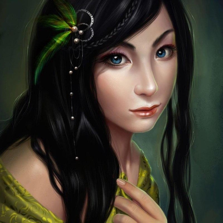 Haruna - face, girl, female, digital art, eye, fantasy