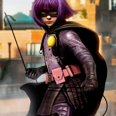 HIT GIRL - purple, spy, girl, action, hair