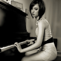 Woman playing a piano