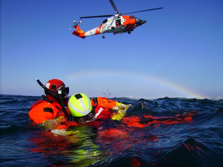 Air rescue at sea - ocean, men, helicopter, photograph, other