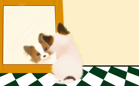 itsme in the mirror - dogs, illustration, animals, 3d