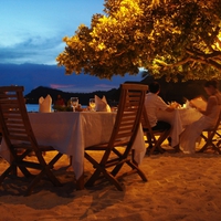 Romantic evening on the ocean coast