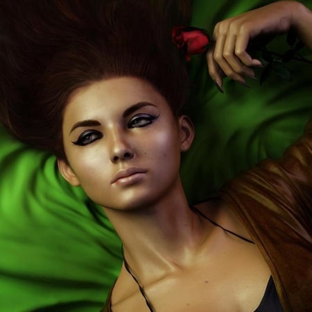 Lady Rose - lady, female, girl, rose, fantasy, cg