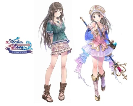 Atelier Totori - anime, dress, beauty, long hair, atelier totori, girls, black hair, cute, mel kishida, cecilia helmond