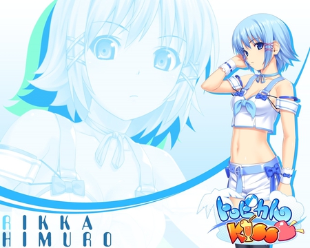 Rikka Himuro - beauty, girl, blue eyes, blue hair, rikka himuro, anime, tropical kiss, short hair, cute, dress