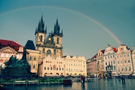 Old_Town_Square_Prague - beauitiful, picture, rainbow, prague, old, town-square