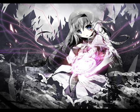 Special Powers - future, power, blood, anime, girl, dress, special, weird, skirt, grey