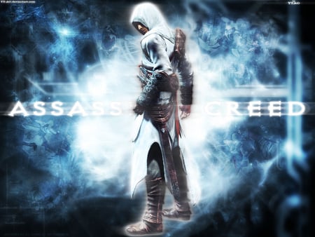 Assassins Creed - graphic, video game, blue, assassins creed