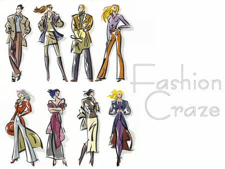 Fashion Craze 2 - graphics, models, artwork, painting, constume, clothing, art, fashion