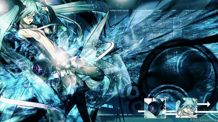 hatsune_miku___city_lights - hatsune, girl, blue, light, city, anime, fantasy