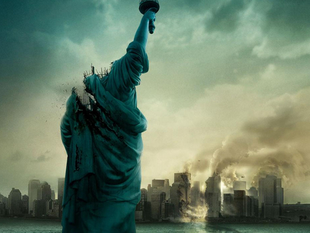 cloverfield - destruction, new york, monsters, statue of liberty