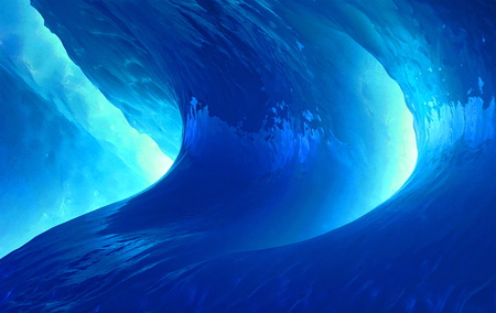 Wave - ocean, blue, light, wave, power