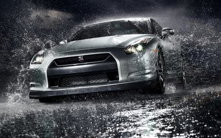 Nissan - water, amazing, tuning, skyline, photo, cool, nismo, car, awesome, rain, gtr, nice, nissan