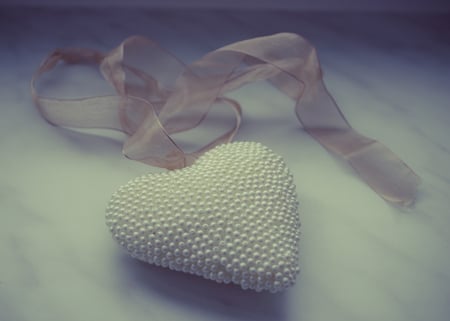 White, soft and special - soft, love, still life, abstract, special, white, ribbon, textures, heart