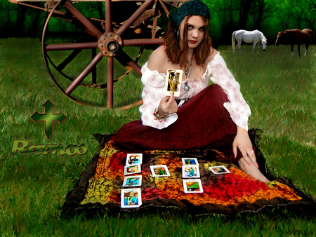 card readers - cards, girl, fantasy, others