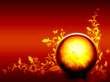 Fire Ball - ball, fire, yellow, red