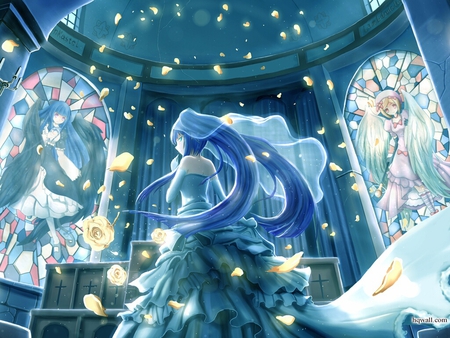 Hatsune Miku - cute, volcaloid, wedding dress, hatsune miku