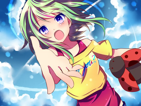 Gumi New - volcaloid, girl, wall, anime, classic, gumi, new