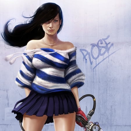 Rose - pretty, legs, hot, dress, girl, beauty, hair, cg, style, rose, face, action, sexy, school girl