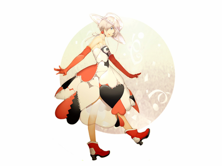 Trihearts - white, hearts, female, tsujisaki, red, flourish, heels, black