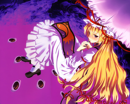 Yakumo Yukari - touhou, girl, game, yukari, 2011, wall, classic, new