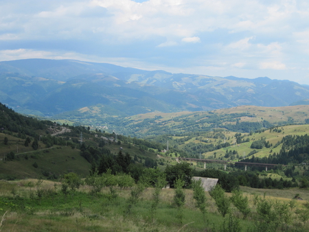 Mountains - nature, view, green, mountains, house