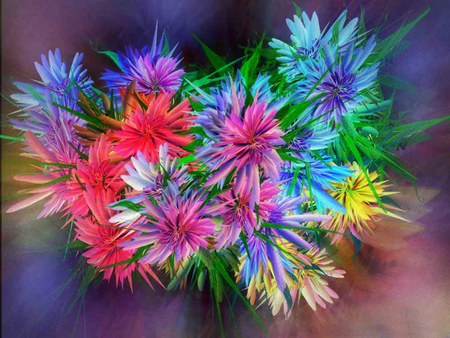 Colors - abstract, 3d, colors, flower