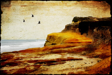 California  Coast - nature, coast, beach, image, texture