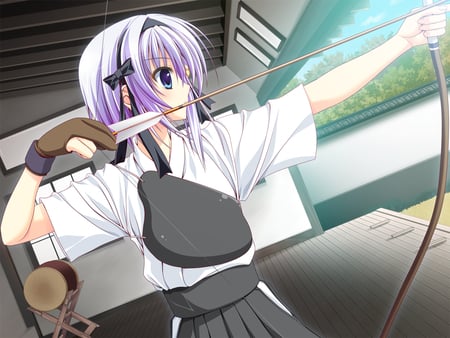 Hoshizora e Kakaru Hashi - anime warrior, anime archer, anime, cute anime, hoshizora e kakaru hashi, school girl, kimono girl