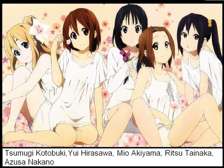 K-On Girls - tsumugi kotoboki, azusa nakano, ritsu tainaka, mio akiyama, yui hirasawa