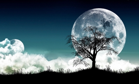 Moon - moon, nature, sky, beautiful