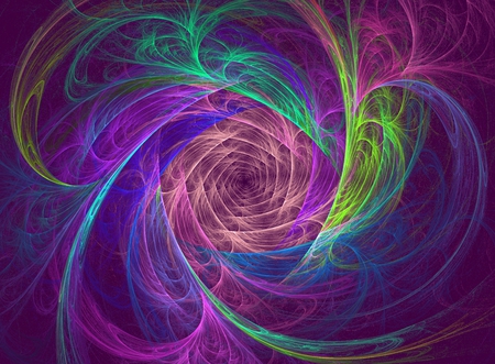 Colourful infinity - abstract, blue, green, spirals, pink, fractal