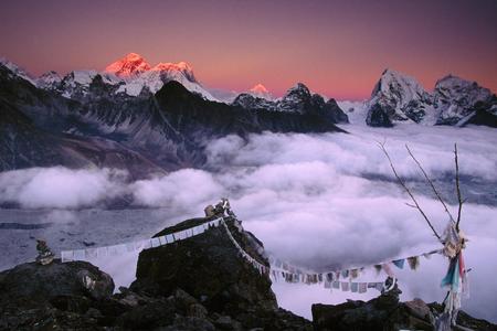 Misty Mountain - sky, sunset, mountain, clouds