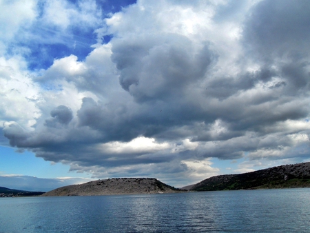 Sky and sea - clouds, landscape, sea, croatia, adriatic, sky