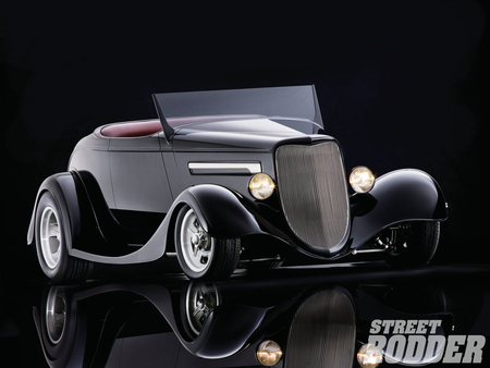 34 Roadster - black, ford, custom, rod