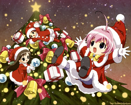 A Snow for Christmas - pepper, christmas tree, star, presents, anime, salt, a little snow fairy sugar, sugar