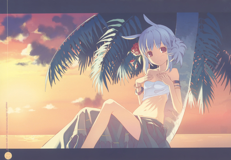 Beach cutie - sunset, seet, lovely, flower