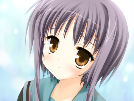 Nagato Yuki - bra, anime, cardigan, girl, seifuku, cool, mikage sumi, kawai, nagato yuki, cute, suzumiya haruhi no yuutsu, ban