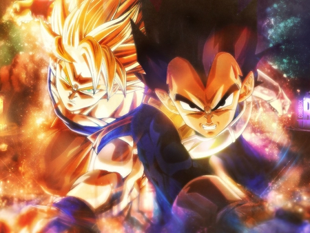 Z Fighters Vegeta and Goku - dragonball, anime, goku, vegeta, zfighters