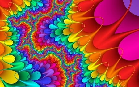 Coloring fractal - fractal, colors, wonderful, coloring