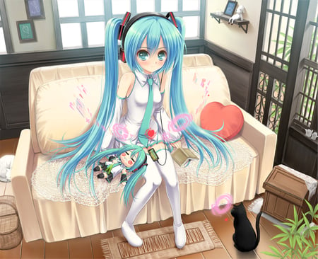 Sweety Miku - volcaloid, sweety, girl, wall, anime, classic, miku, new